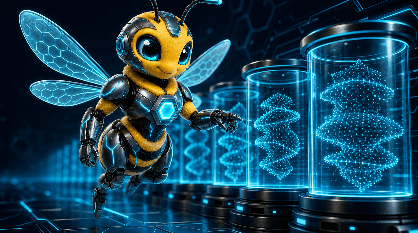Agent Hive bee mascot hero illustration for the post "Towards Responsibly Non-Compliant Machines".