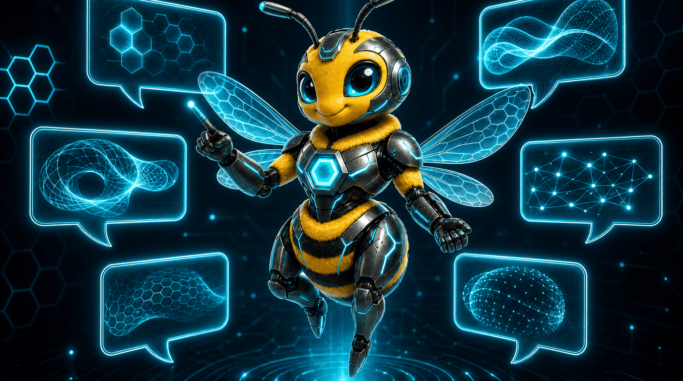 Agent Hive bee mascot illustration for the post "Learning Coordinated Preference for Multi-Objective Multi-Agent Reinforcement Learning".